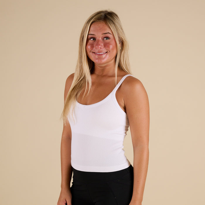 White | Thin Strap Padded Brami in white