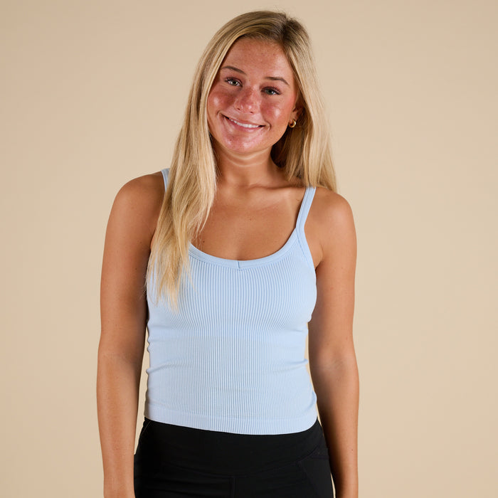 Powder Blue | Thin Strap Padded Brami in powder blue