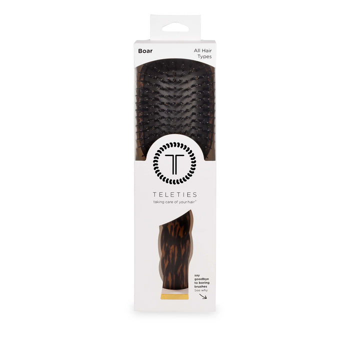 Teleties Tortoise Boar Bristle Hairbrush