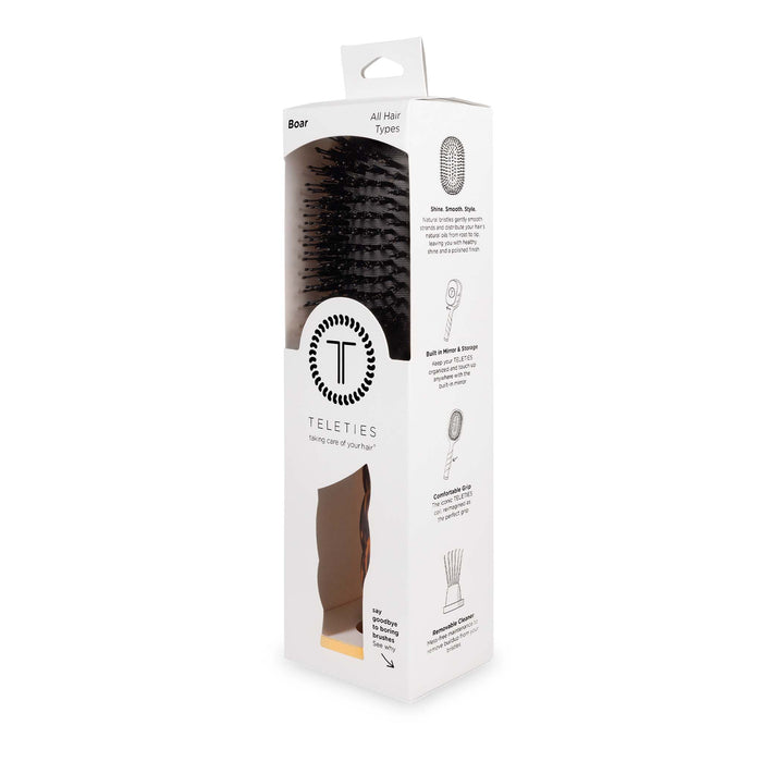 Teleties Tortoise Boar Bristle Hairbrush