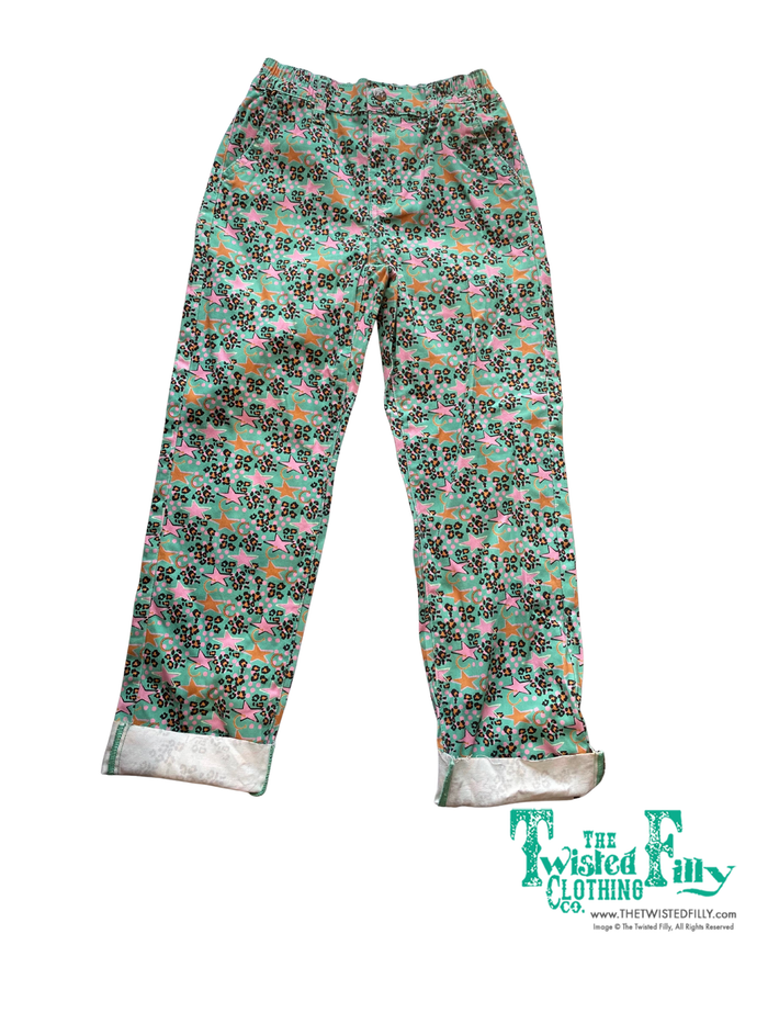 Turquoise Cheetah Star infant western pant - The Twisted Filly