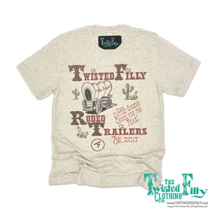 Twisted Filly Rodeo Trailers - S/S Womens Adult Crew Tee - Oatmeal