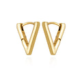 Discover the Vince Camuto V-Hinge Huggie Earrings, featuring a modern, geometric design in gold and showcased on a white background—ideal for those who love elegant, minimalistic earrings.