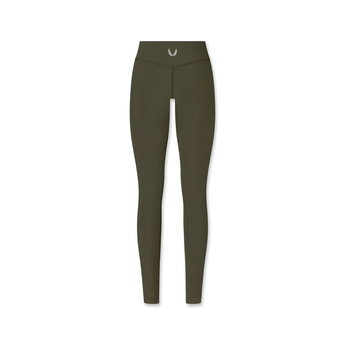 flatlay W002 LYCRA® ADAPTIV Legging in olive, front view