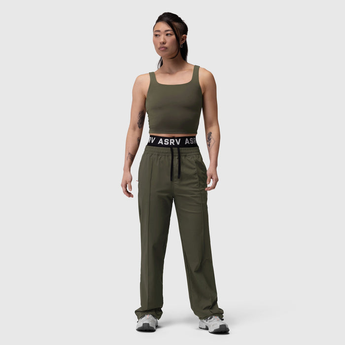 LYCRA® 2-in-1 Tank Top in olive worn by model, front view
