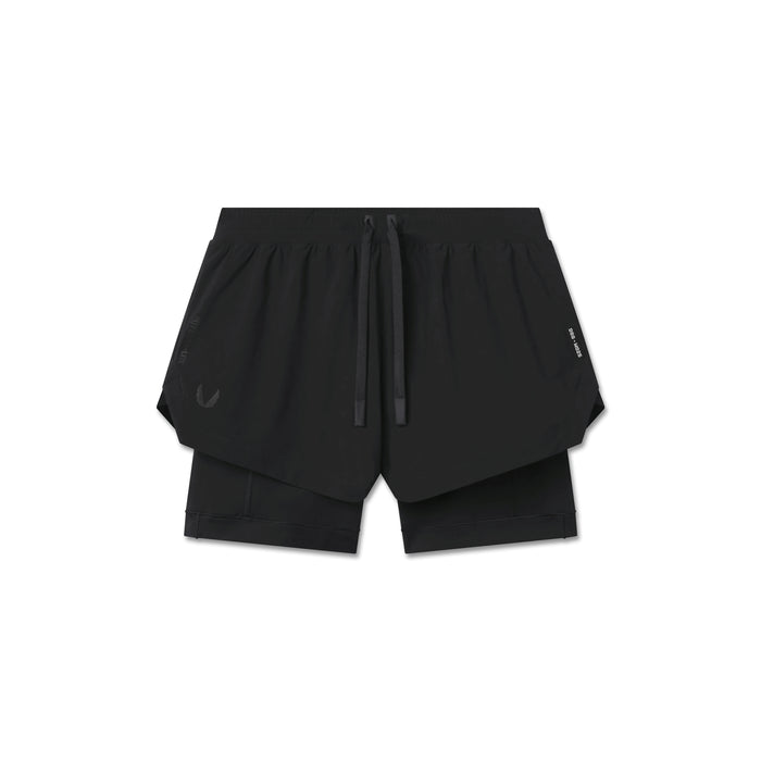 flatlay Tetra-Lite Liner Short in black, front view