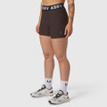ASRV W027 Lycra Ribbed Short in dark earth, worn by model with white socks and sneakers