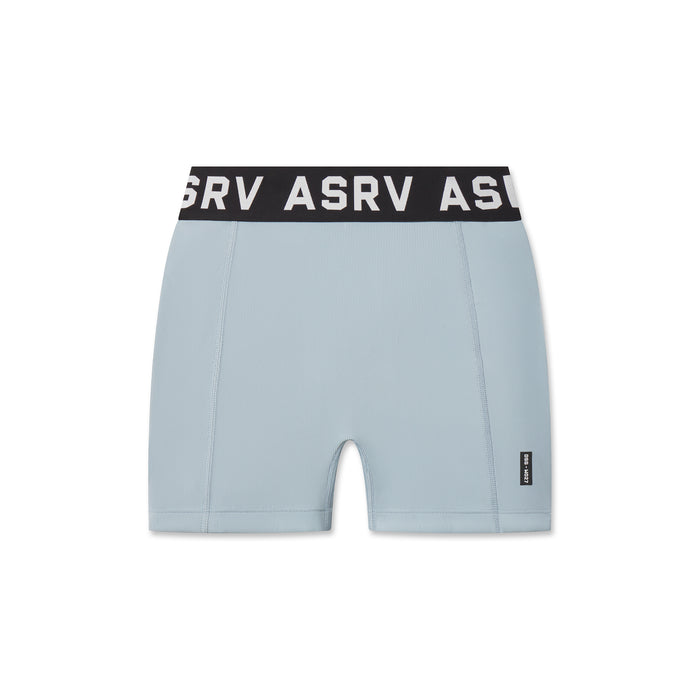 flatlay LYCRA® Ribbed Short in light sky, front view with ASRV waistband