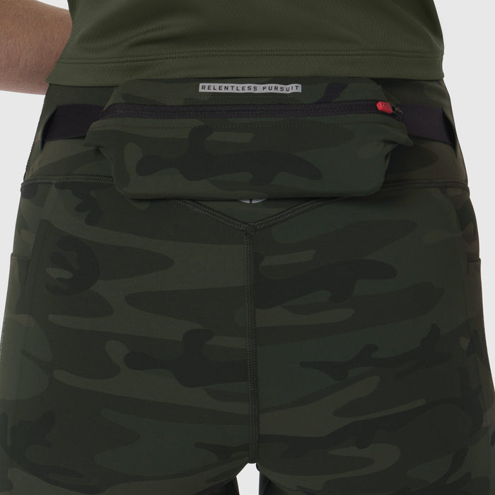 LYCRA® 3-in-1 Biker Short in Dark Camo worn by model, back view