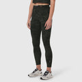 W030 LYCRA® 3-in-1 Legging in Dark Camo, model wearing cropped legging with running shoes