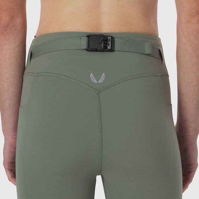 W030 LYCRA® 3-in-1 Legging in sage, back view on model