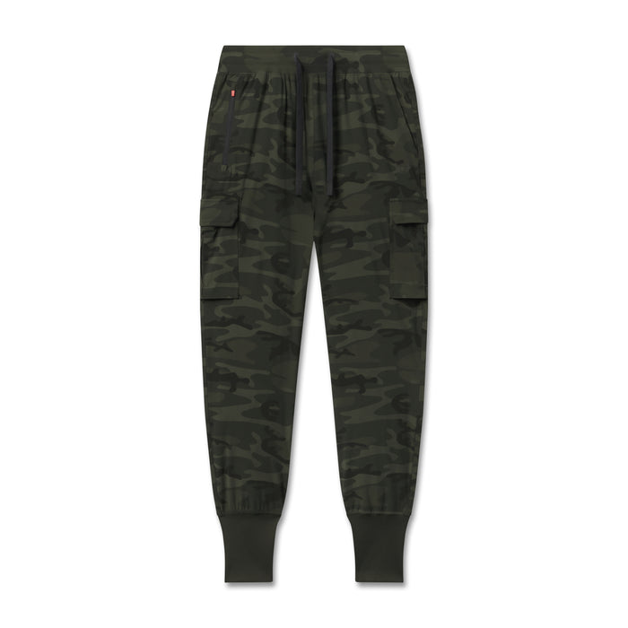 flatlay Tetra-Lite Cargo High Rib Jogger in dark camo, front view
