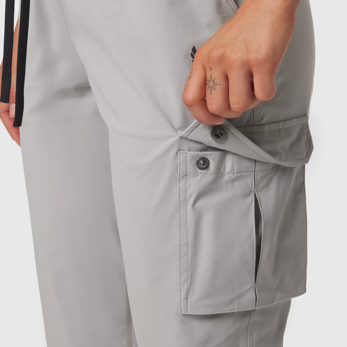 Tetra-Lite® Cargo High Rib Jogger in Slate Grey, model wearing, detail of cargo pocket