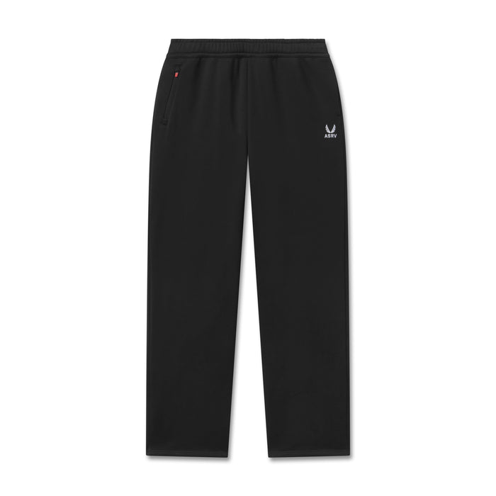 flatlay W034 Sorona® Terry Straight Leg Sweats in black, front view