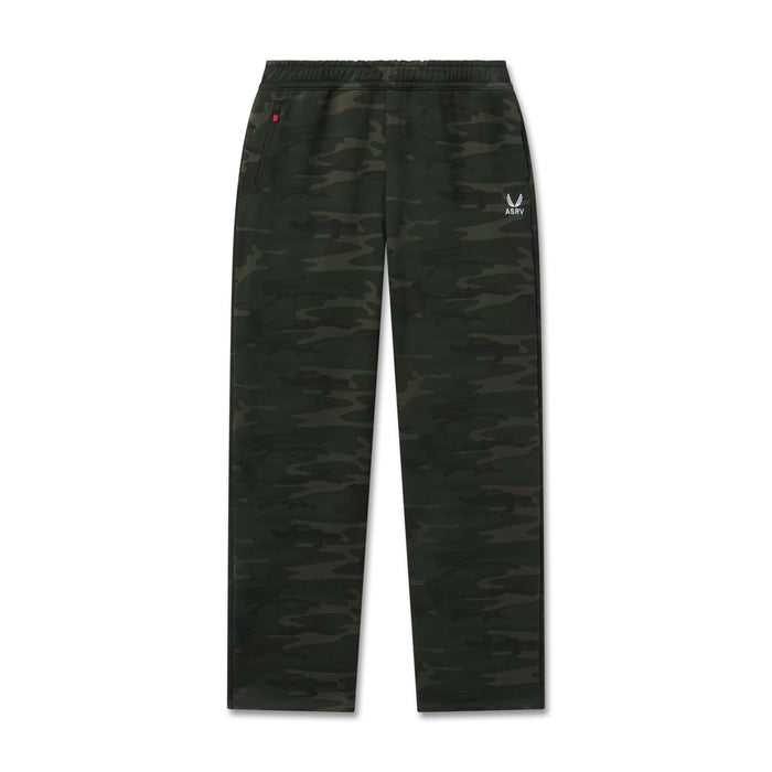Flatlay of W034 Sorona® Terry Straight Leg Sweats in dark camo, front view
