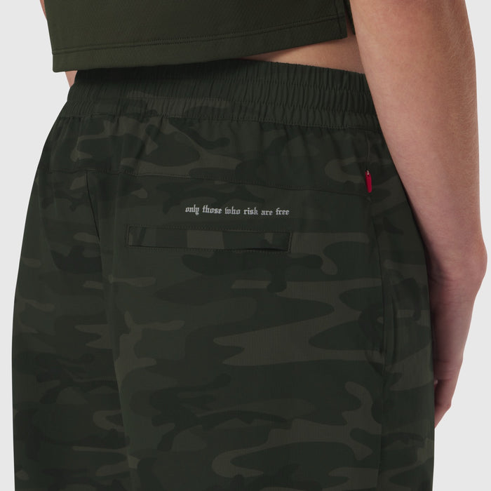 W036 Ripstop Relaxed Track Pant in Dark Camo, back view on model