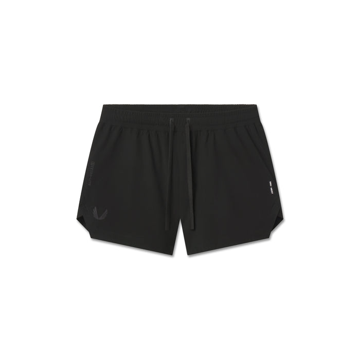 flatlay Tetra-Lite Linerless Short in black, front view