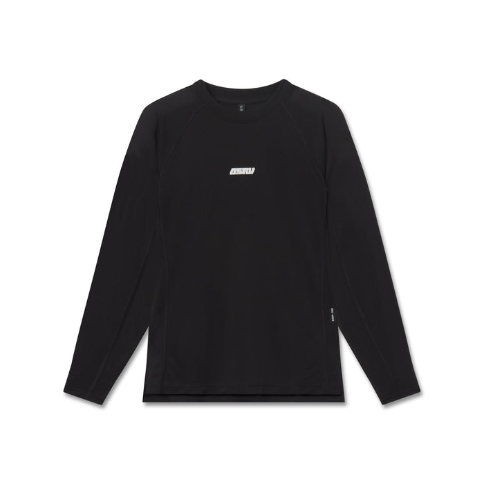 flatlay Polartec® Delta longsleeve in black, front view