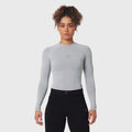 LYCRA® ADAPTIV baselayer longsleeve in slate grey, worn by model, front view