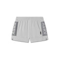 flatlay Tetra-Lite Adventure Short in slate grey with gray side panels, front view