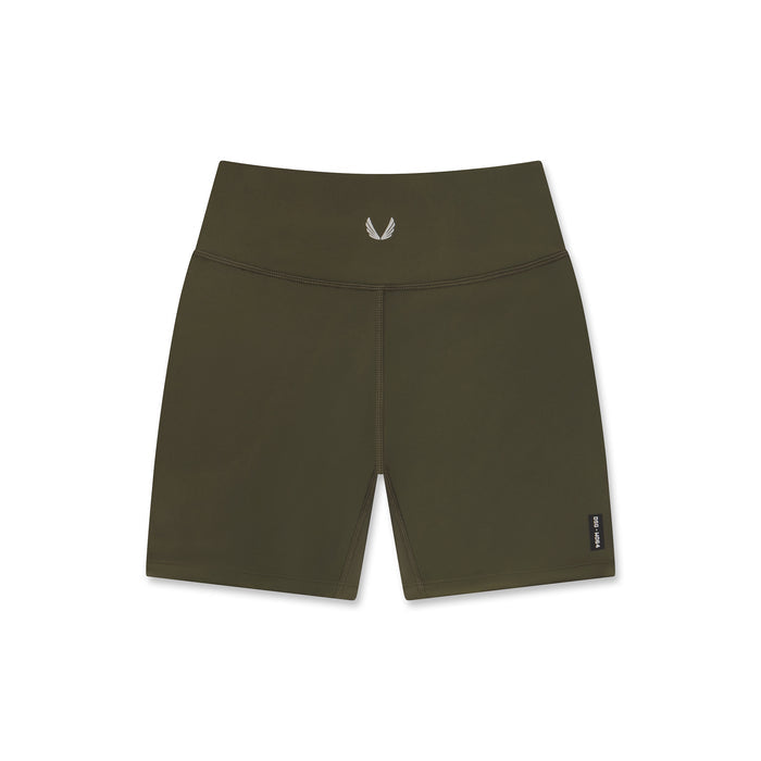 flatlay W064 LYCRA® ADAPTIV Biker Short in olive, front view