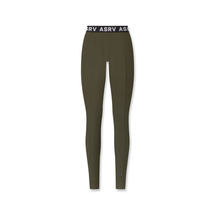 flatlay W071 Lycra® ribbed legging in olive, front view