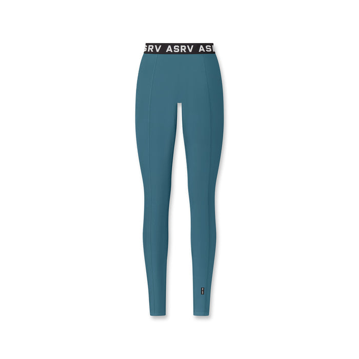 flatlay LYCRA® Ribbed Legging in storm teal, full length front view