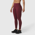 W072 Lycra Adaptiv 4 Pocket Legging in crimson, modeled from front side view