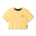 Flatlay SUPIMA® Ice-Skin™ Reversible Crop Tee in Amber, front view