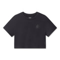 Flatlay ASRV Supima Ice-Skin Reversible Crop Tee in black, front view