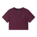 Flatlay SUPIMA® Ice-Skin™ Reversible Crop Tee in Merlot, front view
