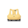 Flatlay W083 LYCRA® ADAPTIV Racerback Sports Bra in amber, front view