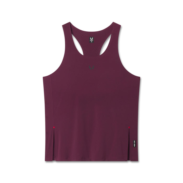 Flatlay Aerotex™ Perforated Run Tank in Merlot, front view