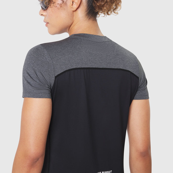 AEROSILVER® UPF50+ Run Tee in black, back view on model