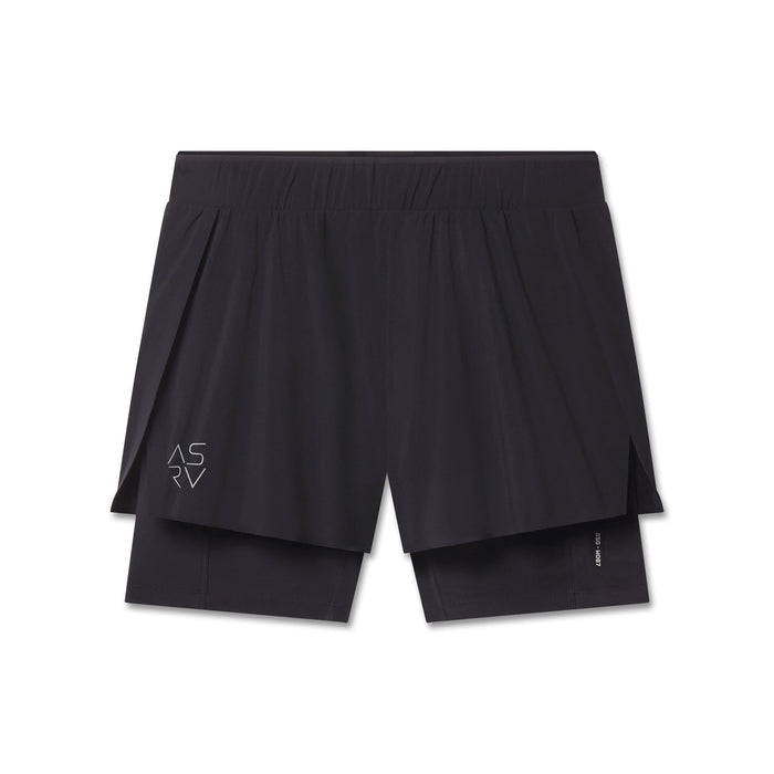 Flatlay W087 Aerotex Side Split Liner Short in black, front view
