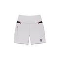 Flatlay W099 LYCRA® ADAPTIV Hybrid Bike Short in Slate Grey, front view