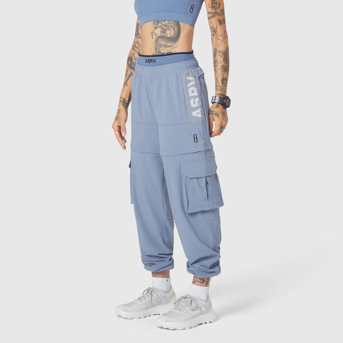 W100 2-in-1 Convertible Pant in Slate Blue, worn by model, front view