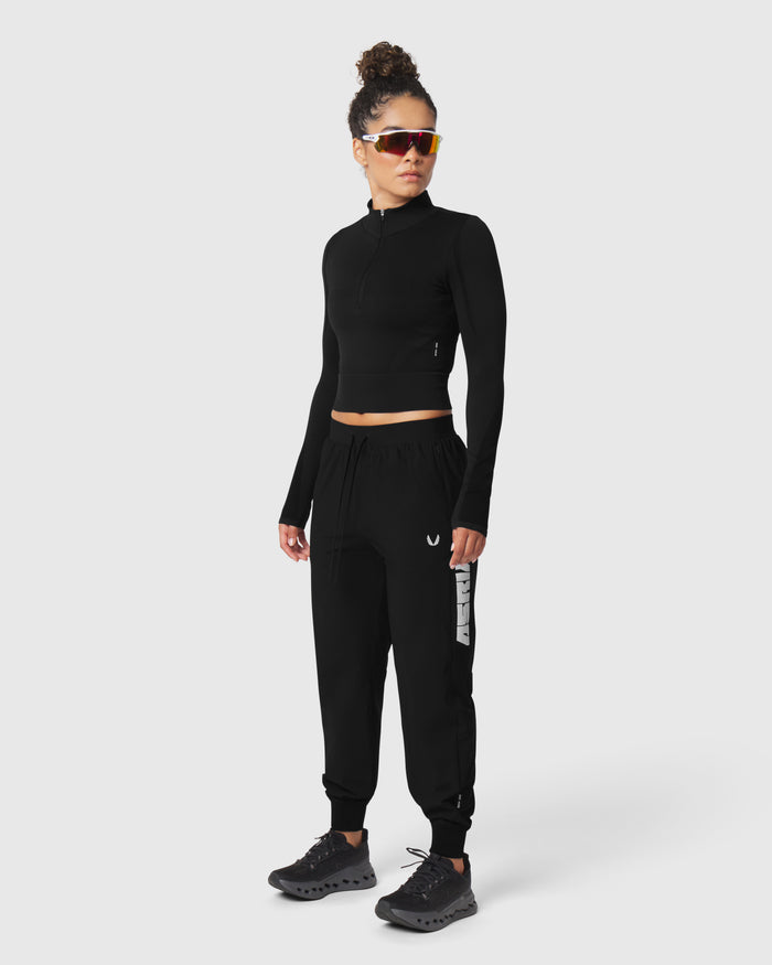 W109. Tetra-Lite® Cuffed Training Jogger - Black "Blade"