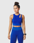 W110. Seamless Split-Strap Sports Bra - Electric Blue
