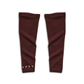 flatlay WarpFlexx® Leg Sleeves in crimson, pair displayed on white background
