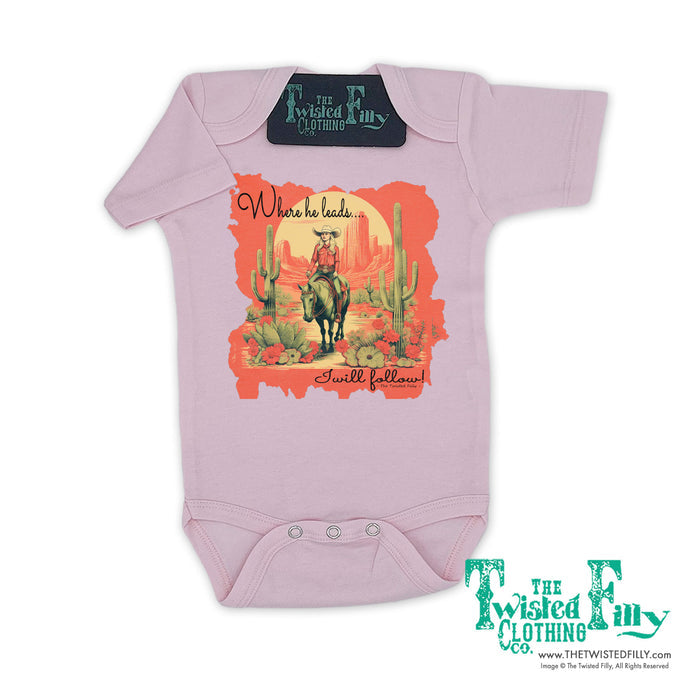 Where He Leads - S/S Girls Infant One Piece - Assorted Colors