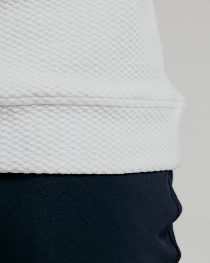White Waffle Crew Neck