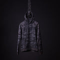 WN'19 RainPlus® Hoodie in charcoal camo, displayed on mannequin with chain detail