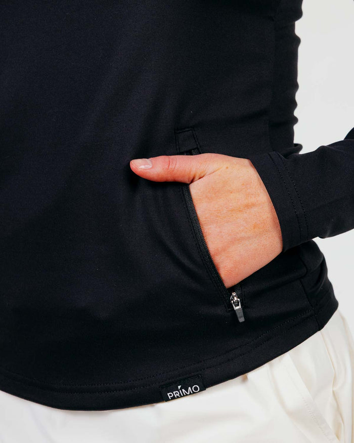 Women's Black Cursive Quarterzip