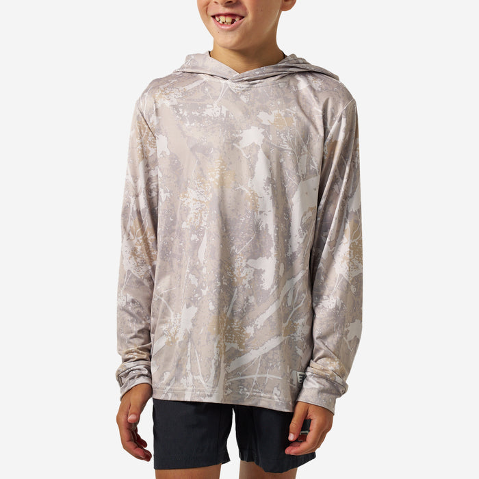 Youth Long Sleeve Performance Hoodie in Drifter Camo