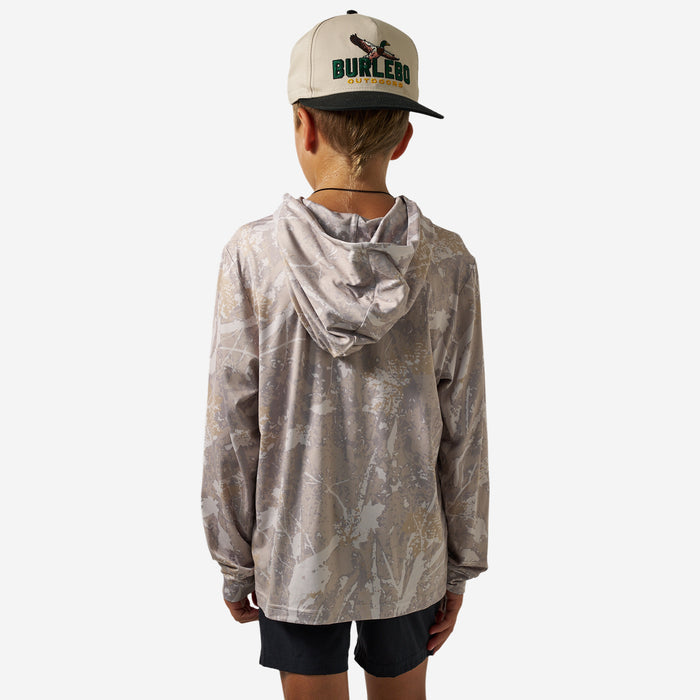 Youth Long Sleeve Performance Hoodie in Drifter Camo
