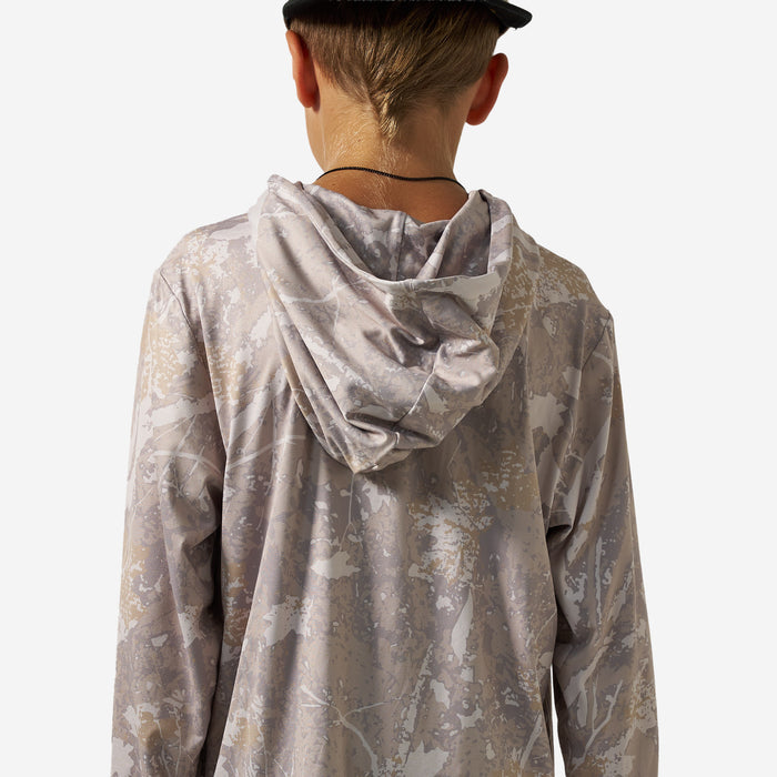 Youth Long Sleeve Performance Hoodie in Drifter Camo