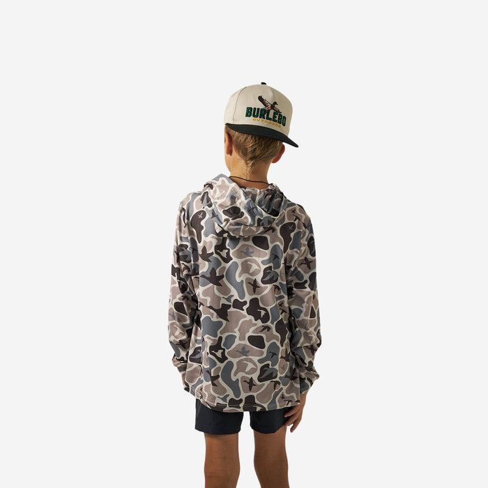 Youth Long Sleeve Performance Hoodie in Mallard Mayhem Camo