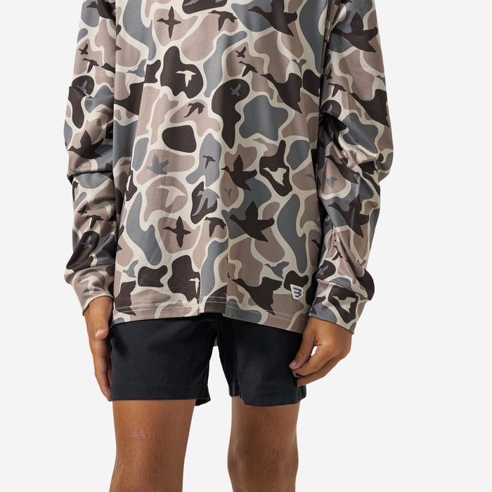 Youth Long Sleeve Performance Hoodie in Mallard Mayhem Camo